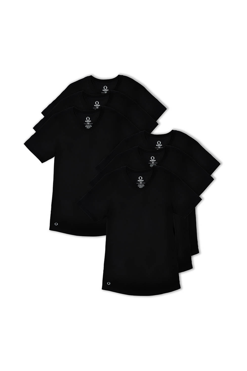 V-Neck True-T Black Pack Of 6