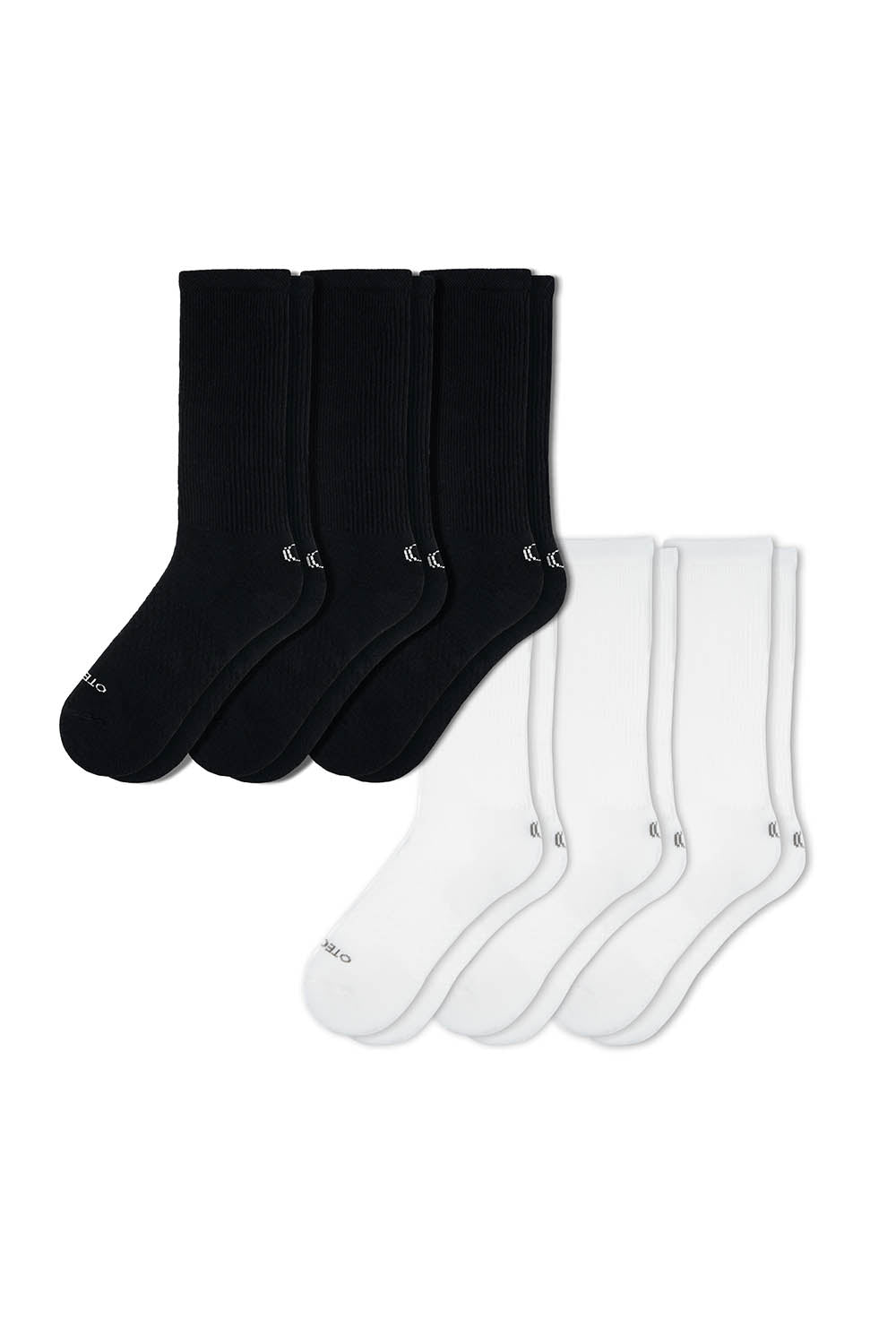 BASIC CREW SOCKS BLACK AND WHITE PACK OF 6