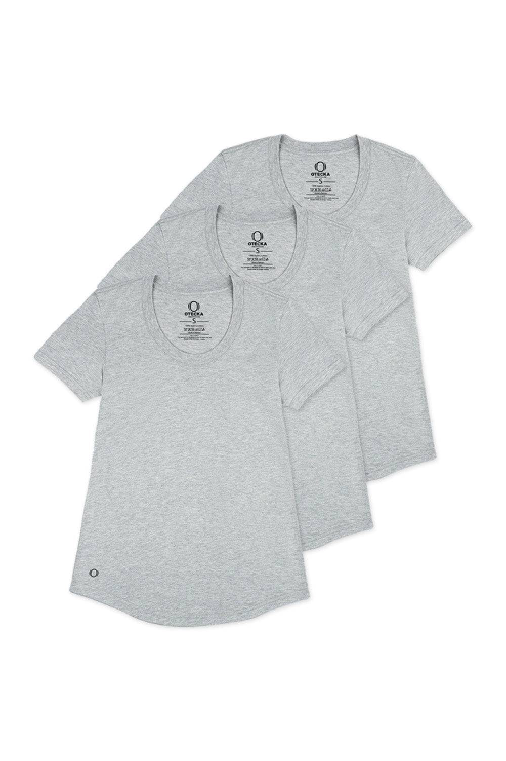 Scoop Neck True-T PACK OF 3 Grey