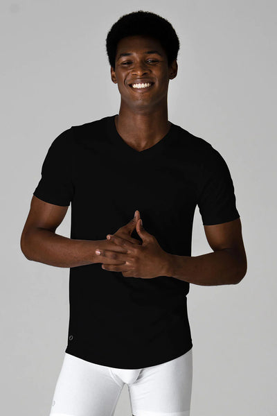 V-Neck True-T Black Pack Of 6