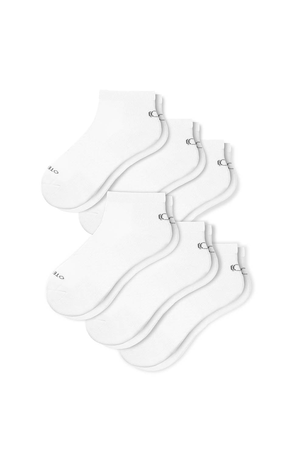 Basic Quarter Socks White Pack of 6