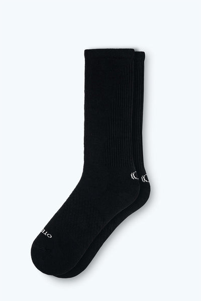 Long Staple Yarn Cotton Crew Black Socks